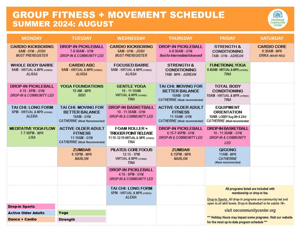 Group Fitness Classes - Northeast Community Center