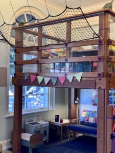 Close up of Child Watch Loft after remodel